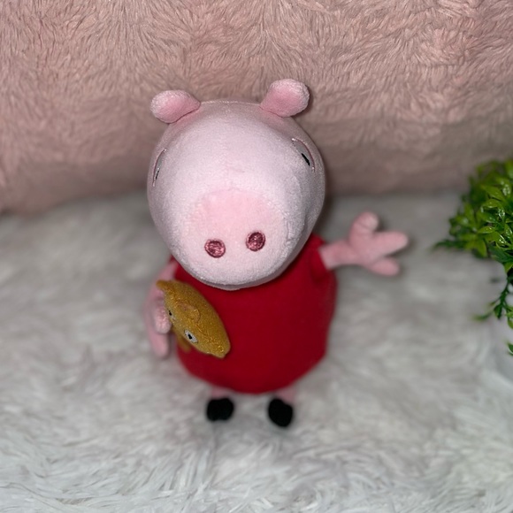 Peppa Pig Plush Stuffed Animal Toy 8" Character Toy by Ty Plushie Red Dr… - Picture 6 of 7